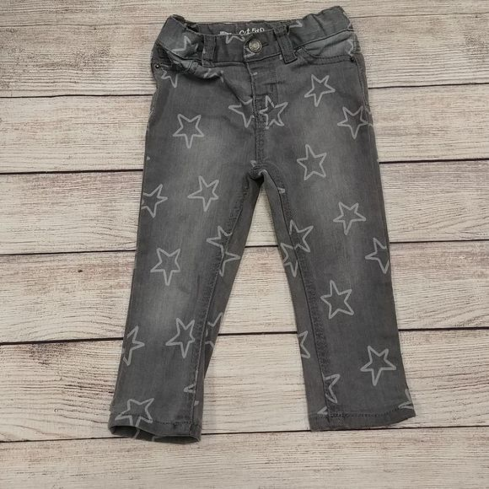 Cat & Jack Gray Star Skinny Jeans
